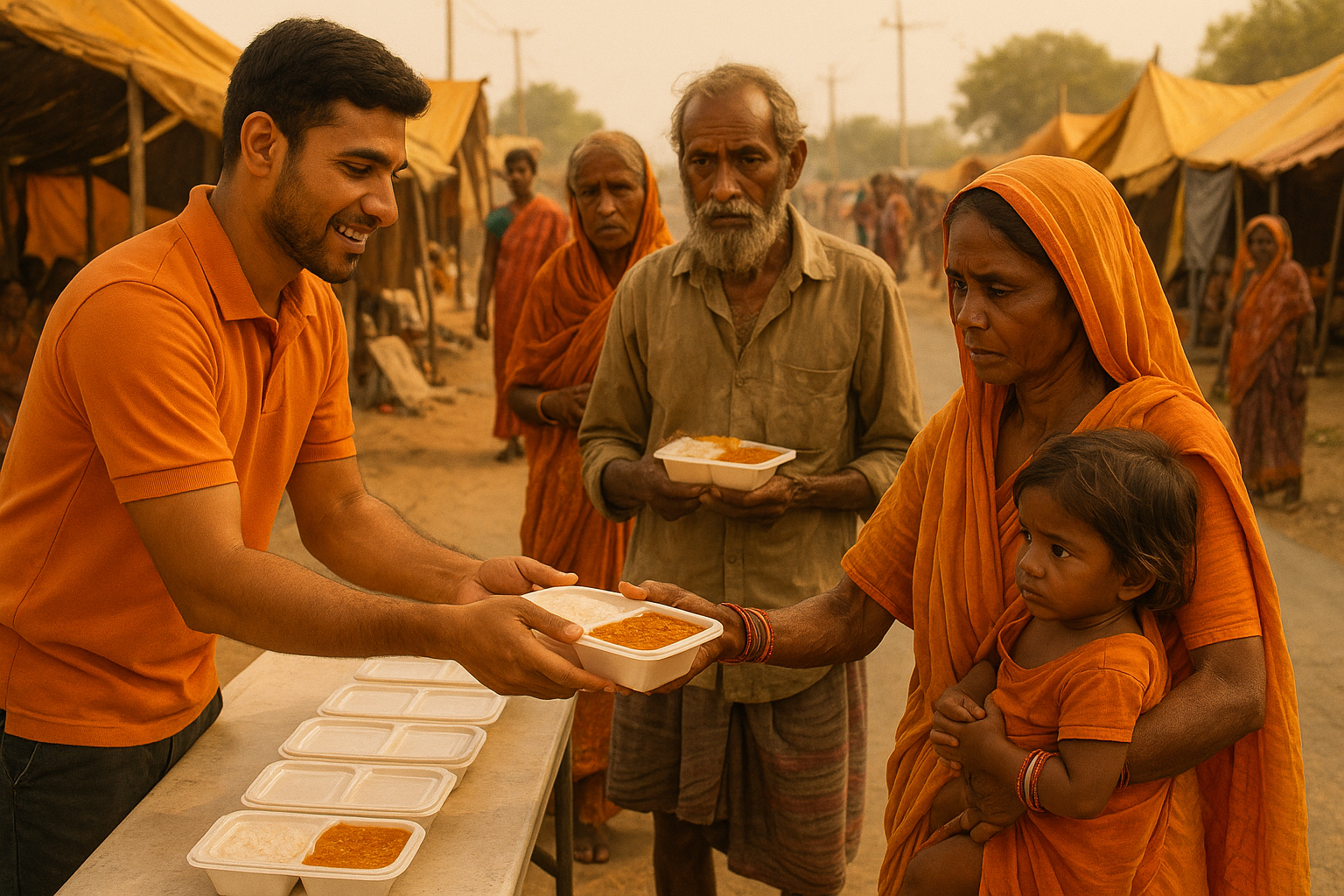 Meal distribution to people in need